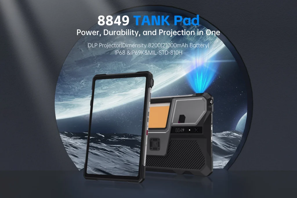 Unihertz 8849 Tank Pad – World’s First Rugged Tablet with Built-In Laser Projector