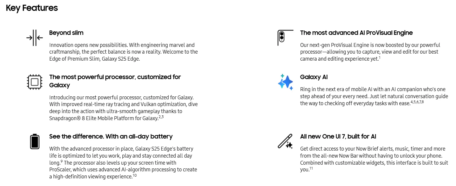 Samsung Galaxy S25 Edge: A Bold Leap in Ultra-Slim Smartphone Engineering 35 Samsung Galaxy S25 Edge: A Bold Leap in Ultra-Slim Smartphone Engineering